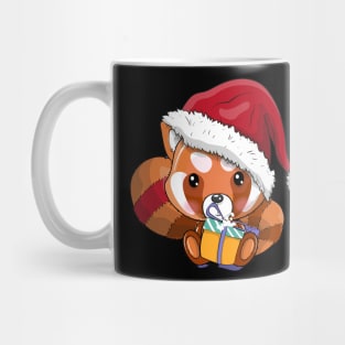 Cute cartoon red panda with christmas hat Mug